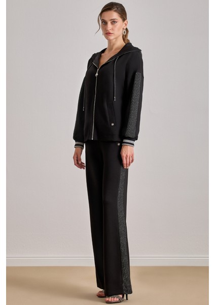 Günlük Giyim Siyah Örme Eşofman Altı