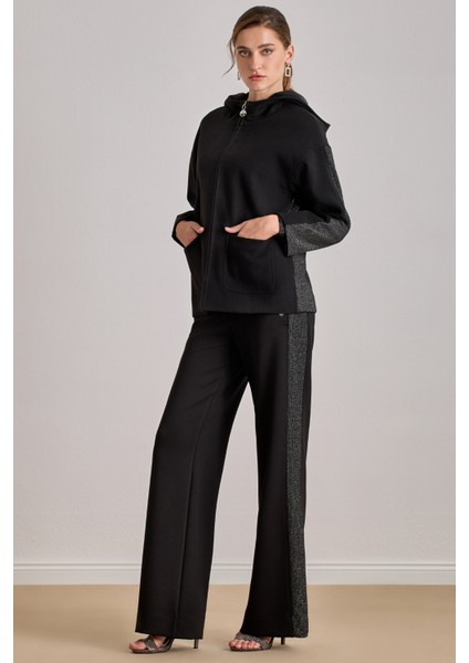 Günlük Giyim Siyah Örme Eşofman Altı