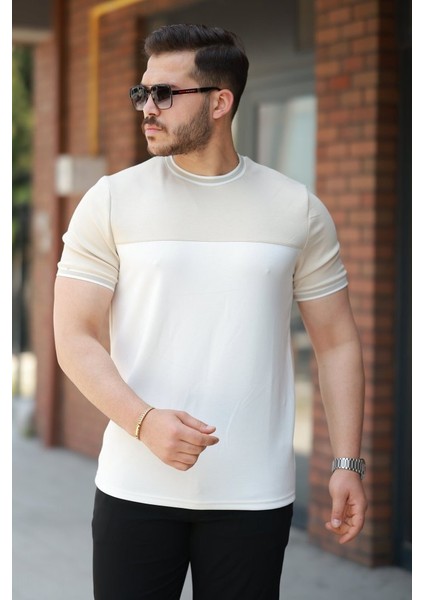 Erkek Parçalı Renk Kısa Kollu Tişört