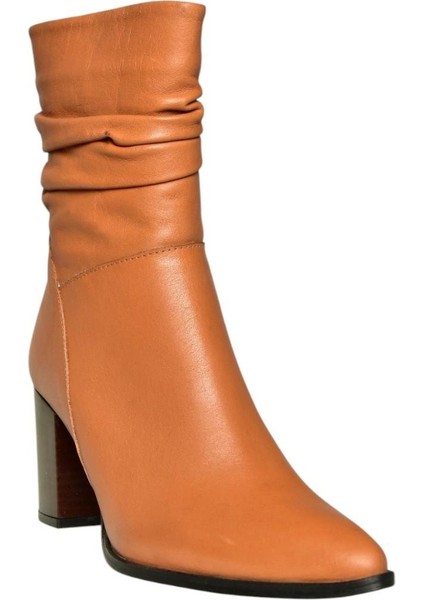 V398095103 Taba Hakiki Deri Kalın Topuklu Kadın Bot indirimleri