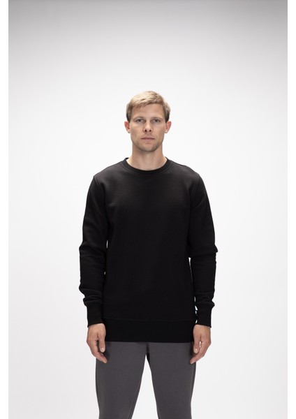 Corner Crewneck Erkek Sweatshirt Siyah