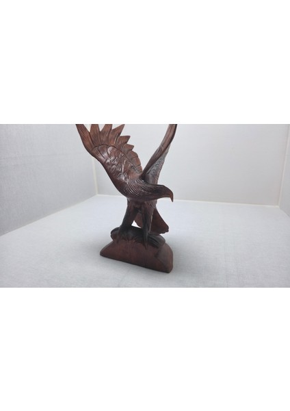 Frefly Store Doğal Ahşap Kartal Heykeli El Yapımı Şahin Atmaca Yırtıcı Kuş Figürü Dekoratif