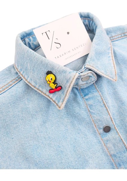 Rozet Silikon Broş Tweety Sarı Civciv Looney Tunes Yaka Çanta Kıyafet Şapka Aksesuar fiyatları