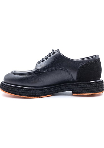 M22328 Hakiki Deri Erkek Bağcıklı Siyah Klasik Loafer Ayakkabı modelleri