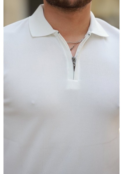 Erkek Fermuarlı Yakalı Kısa Kollu Tshirt modelleri