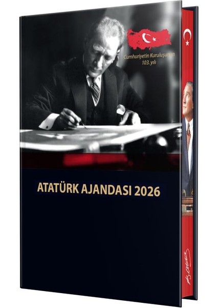 Kişiye Özel 2026 Atatürk Ciltli Ajanda ve Benzinli Çakmak fırsatları