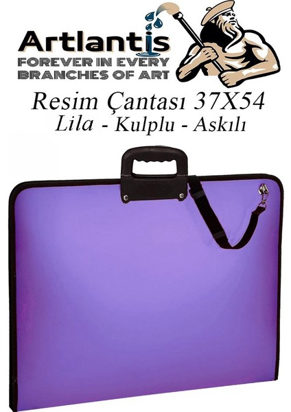 Lila Resim Çantası Fermuarlı Kulplu 37X54 cm 1 Adet Teknik Resim Dosya Çantası 35X50 cm Askılı Proje Çantası Okul Sınıf fiyatları
