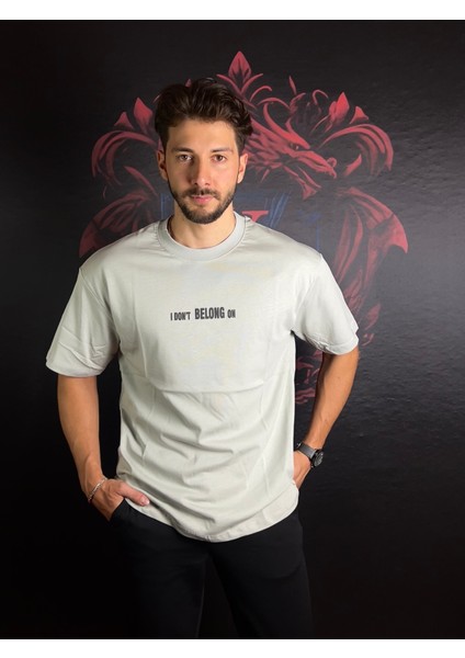 Göğüs ve Sırt Baskılı %100 Pamuk T-Shirt