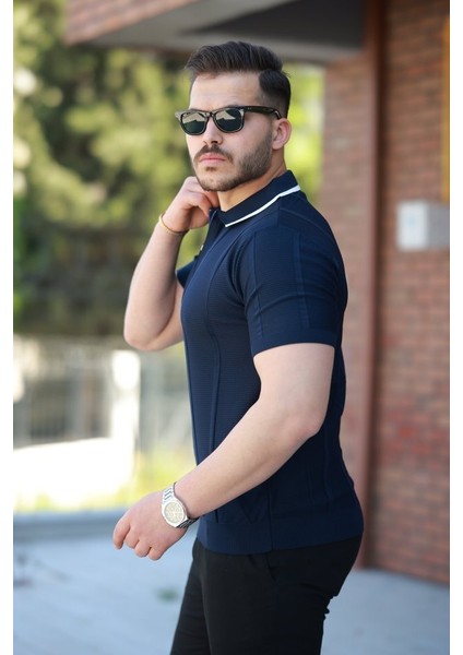 Erkek Yakalı Fermuarlı Kısa Kollu T-Shirt fiyatları