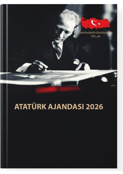 Kişiye Özel 2026 Atatürk Ciltli Ajanda ve Müzkli ve Kristal Portre