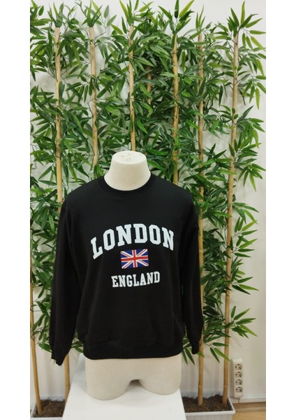 Erkek Uzun Kollu Bisiklet Yaka Yazı Baskılı Iki Iplik Bluz fırsatları