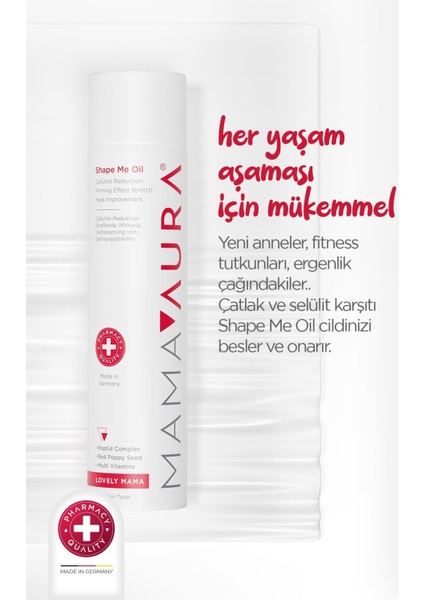 Shape Me Doğum Sonrası Çatlak ve Selülit Karşıtı, Sıkılaştırıcı Vücut Yağı 150 ml – Gelincik Tohumu Ekstraktlı, Paraben ve SLS’siz indirimleri