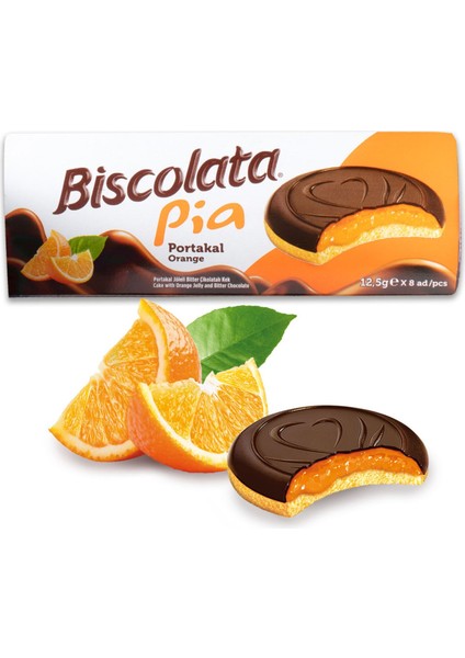 Pia Portakallı Sandviç Bisküvi 100 GR x 12 Adet – Çikolata Kaplı Dolgulu Atıştırmalık fiyatları