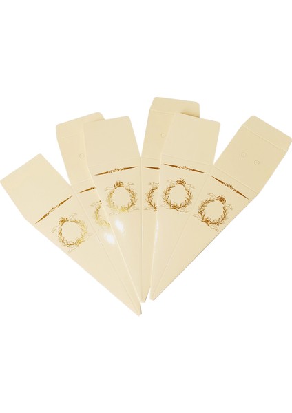 Mevlüt Külah Lokumluk Şekerlik Kutusu Gold Yaldızlı Krem Sünnet Bebek Söz Nişan Düğün (6*15CM) 25AD.