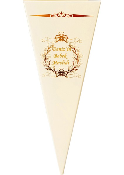 Mevlüt Külah Lokumluk Şekerlik Kutusu Gold Yaldızlı Krem Sünnet Bebek Söz Nişan Düğün (6*15CM) 25AD. fiyatları