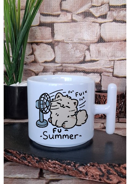 Kedi Komik Sevimli Esprili Kedisever Kedi Sahibi Hediye Baskılı T Kulplu Latte Fincanı Kupa Bardak