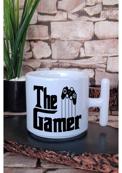 The Gamer Klasik Baskılı Oyuncu Hediyelik Baskılı T Kulplu Latte Fincanı Kupa Bardak