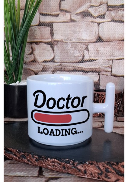 Doctor Loading Tıp Bayramı Doktora Baskılı Hediye Tıp Öğrencisi T Kulplu Latte Fincanı Kupa Bardak