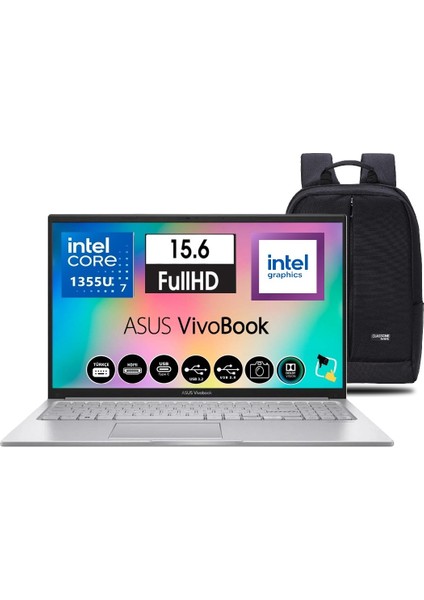 Vivobook 15 X1504VA-NJ195W Intel Core I7 1355U 24GB Ram 1tb SSD 15.6'' Full Hd Windows 11 Home Taşınabilir Bilgisayar +Snertechçanta