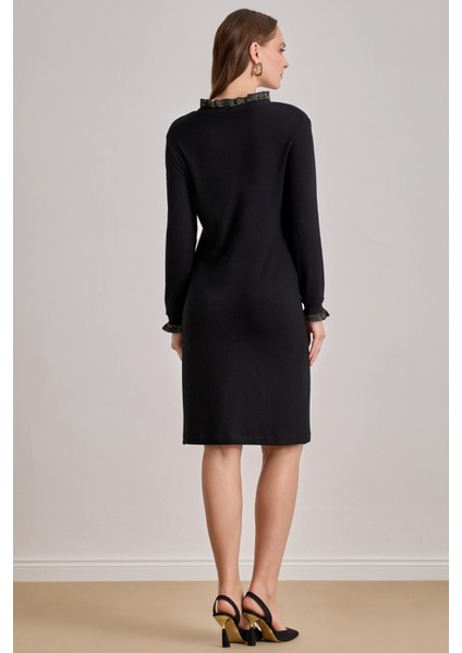 Takma Kol Siyah Örme Elbise fiyatları