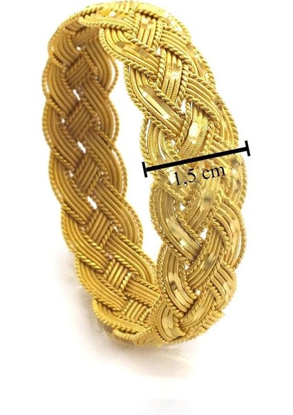 Altın Kaplama Kalın Işıltılı Örgü Bilezik BLZ-3093 modelleri