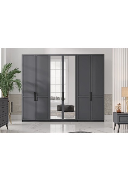Vote Grey 6 Kapılı Gardırop