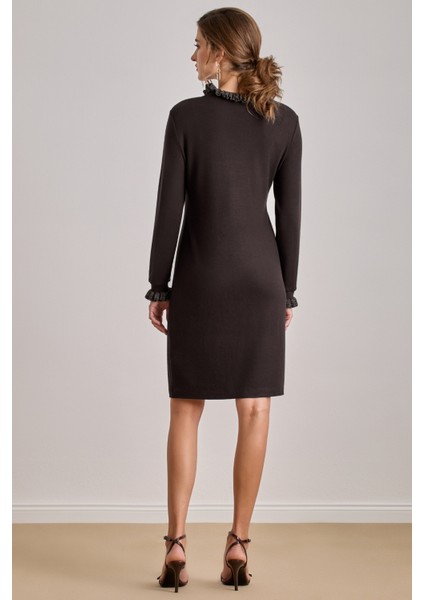 Diz Boy Kahverengi Örme Elbise fiyatları