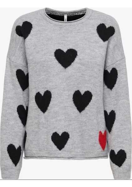 15366517 0 Yaka Kadin Triko - Gri Siyah modelleri