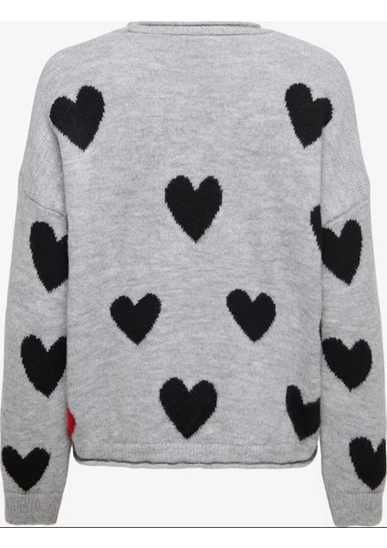 15366517 0 Yaka Kadin Triko - Gri Siyah fırsatları