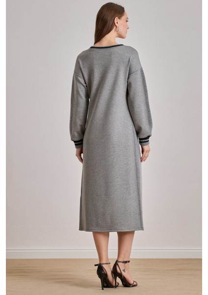 Bilekte Boy Gri Örme Elbise fiyatları