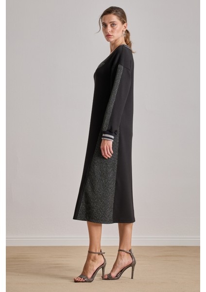 Bilekte Boy Siyah Örme Elbise modelleri