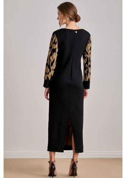 Maxi Çok Renkli Jakarlı Elbise fiyatları