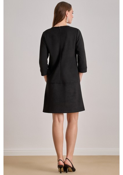 Diz Boy Siyah Süet Elbise fiyatları