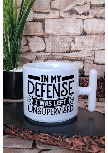 In My Defense I Was Left Unsupervised Komik Hediyelik Baskılı T Kulplu Latte Fincanı Kupa Bardak