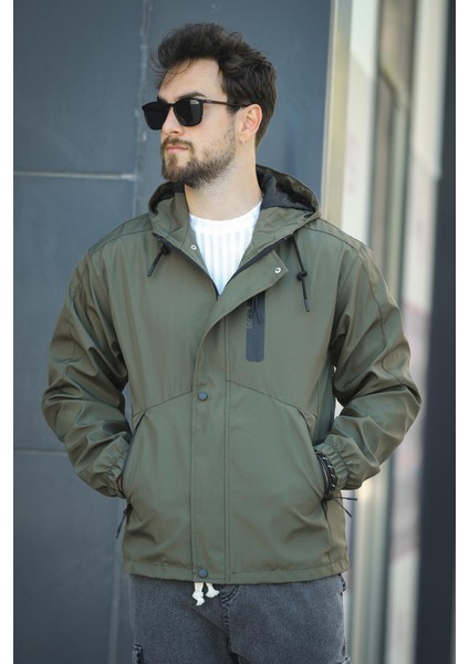 Barky Suya Dayanaklı Fermuar Detaylı Astarlı Erkek Kapüşonlu Mevsimlik Mont Yağmurluk indirimleri