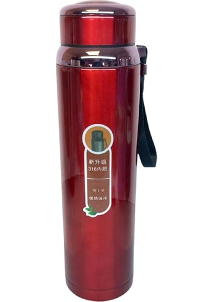 1lt Çelik Termos Kırmızı