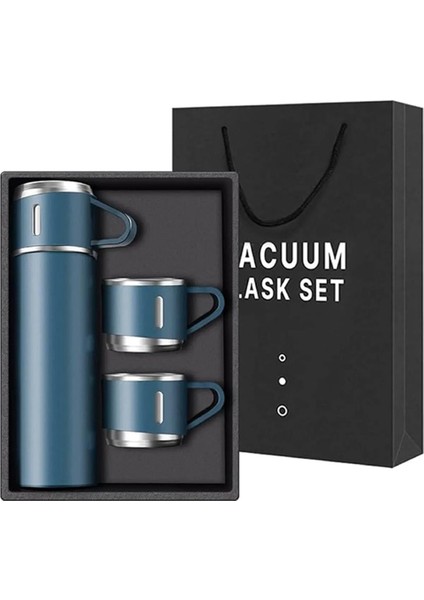 Kişiselleştirilebilir 3 Bardaklı Çelik Termos 05 Lt Mavi fırsatları