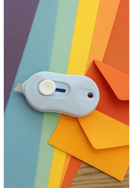 Taşınabilir Mini Maket Bıçağı Zarf Açıcı Mavi