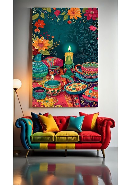 Dekoratif Mumlar Ev Duvar Salon Güzellik Salonu Ofis Dükkan Dekarasyon Kanvas Tablo