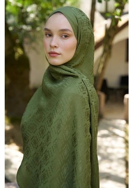 Welness Logo Desen Şal 01103025-YEŞIL