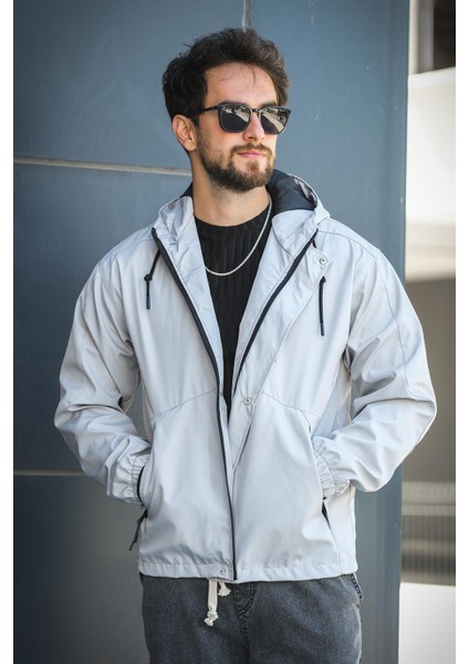 Barky Suya Dayanaklı Fermuar Detaylı Astarlı Erkek Kapüşonlu Mevsimlik Mont Yağmurluk fiyatları