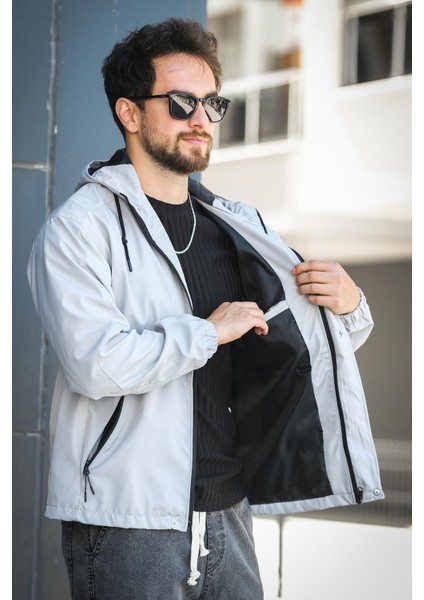 Barky Suya Dayanaklı Fermuar Detaylı Astarlı Erkek Kapüşonlu Mevsimlik Mont Yağmurluk modelleri