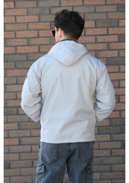 Barky Suya Dayanaklı Fermuar Detaylı Astarlı Erkek Kapüşonlu Mevsimlik Mont Yağmurluk indirimleri