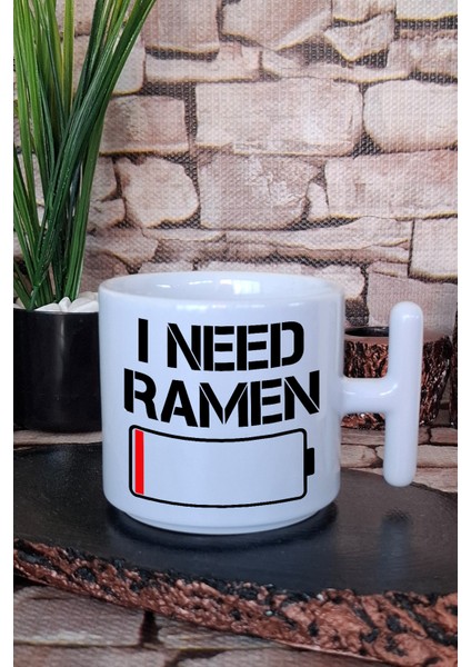 I Need Ramen Baskılı Japon Noodle Aşkı Anime Manga Baskılı T Kulplu Latte Fincanı Kupa Bardak