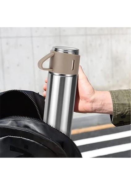 Kişiselleştirilebilir 3 Bardaklı Çelik Termos 05 Lt Crom indirimleri