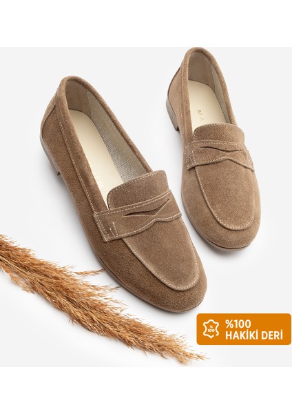 Kadın Hakiki Deri Loafer Günlük Ayakkabı Rosme Taba