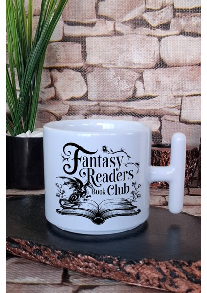 Fantasy Readers Book Club Temalı Fantastik Okur Grubu Hediye T Kulplu Latte Fincanı Kupa Bardak