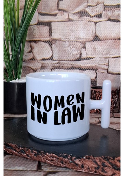 Women In Law Baskılı Avukat Hediyelik Baskılı T Kulplu Latte Fincanı Kupa Bardak