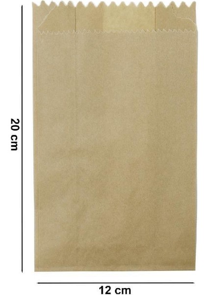 Kraft Baget Şemua Kese Kağıdı - 12 x 20 Cm. - 2500 Gr. - Ortalama 675 Adet - Paket fiyatları
