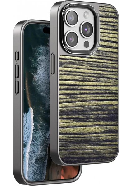 iPhone 15 Pro Wave Kapak - Koyu Kahve